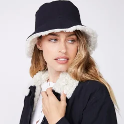 MONROW Reversible Sherpa Bucket Hat FADEDBLACK Cheap